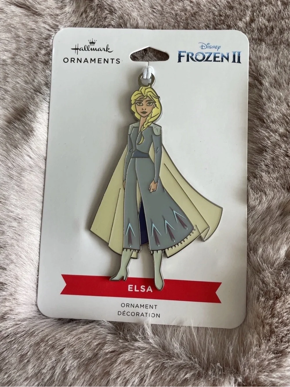 Hallmark Frozen II Elsa flat metal Christmas ornament on card 2021 NEW